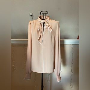 Pink White Bow Tie Top